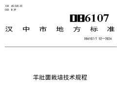 汉中市级地方标准《羊肚菌栽培技术规程》